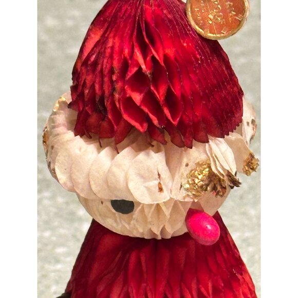 Vtg Honeycomb Santa Snowman 4 Ornaments Flame Proof Festive Holiday Decorations - Picture 10 of 13